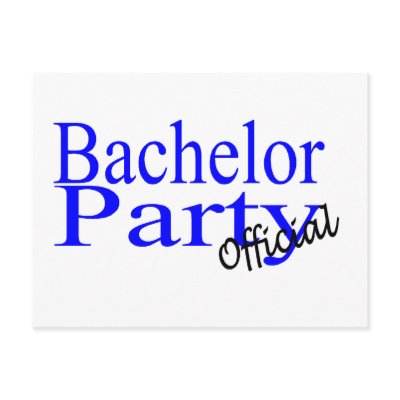 Bachelor Party Official Blue Post Card by WeddingZazzle