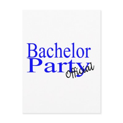 Bachelor Party Official Blue Postcard by WeddingZazzle