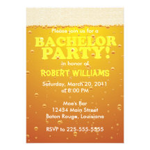 Bachelor Party Personalized Invitations
