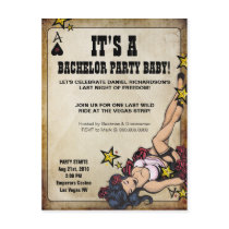 Bachelor Party Pin Up Girl Postcard Invitations postcards