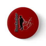 Bachelor party  red groom customizable badges pin