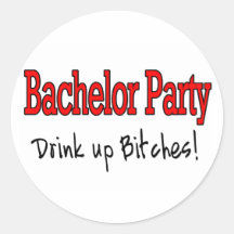 Bachelor Party Round Stickers
