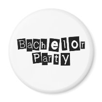 Bachelor Party (Sq Blk) magnets