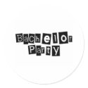 Bachelor Party (Sq Blk) stickers by CelebrationZazzle Bachelor Party (Sq Blk) stickers