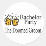 Bachelor Party The Doomed Groom Round Stickers