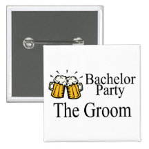 Bachelor Party The Groom Buttons