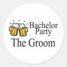 Bachelor Party The Groom Round Stickers