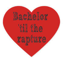 Bachelor 'til the Rapture Heart Stickers