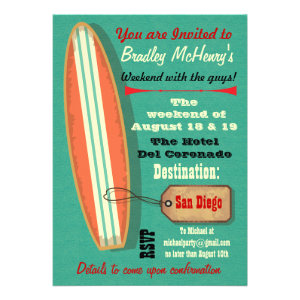 Bachelor Weekend Getaway Party Invitations