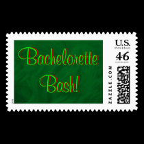 Bachelorette Bash Green Beauty Postage stamps