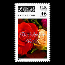 Bachelorette Bash - Red Yellow Rose Postage stamps