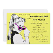 Bachelorette Bash Yellow Invitation by malibuitalian Bachelorette Bash Yellow Invitation
