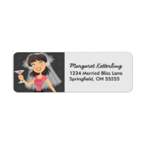 Bachelorette Bride Cartoon Personalized Labels labels