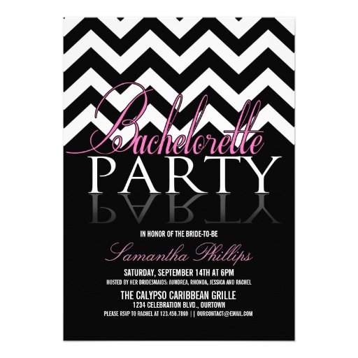 Bachelorette Chevron Party Invitations