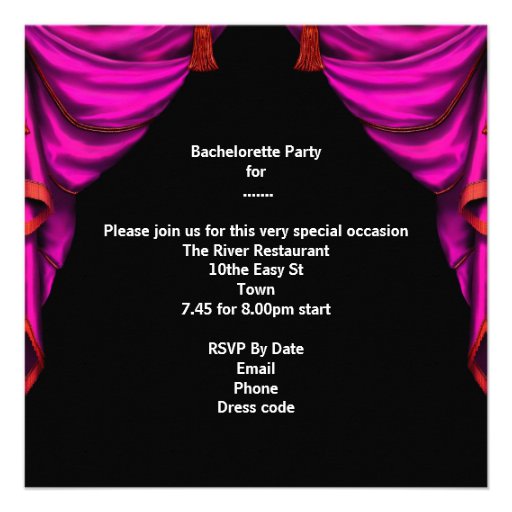 Bachelorette Corset Pink Masquerade Champagne Personalized Invitations