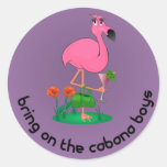 Bachelorette Flamingo/Cabana Boys Stickers