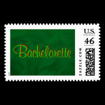 Bachelorette Green Beauty Postage stamps