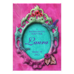 Bachelorette Invite Romantic Blue Pink Boa