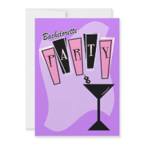 Bachelorette Martini Purple Custom Invites