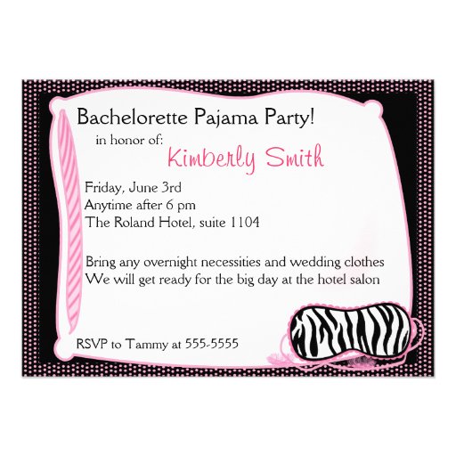 Bachelorette Pajama Party Invitation
