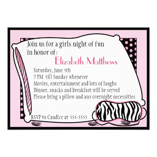 Bachelorette Pajama Party Invitation