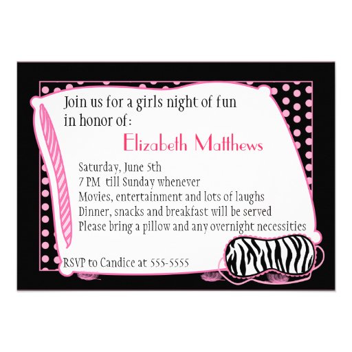 Bachelorette Pajama Party Invitation