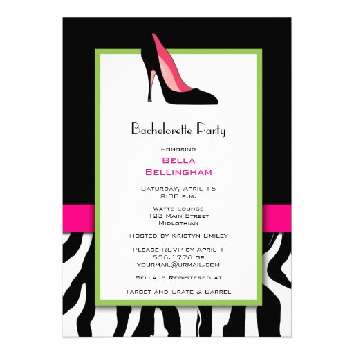 Bachelorette Party Black Heels Invitation