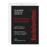 Bachelorette Party Black Red Modern Template Personalized Invitation