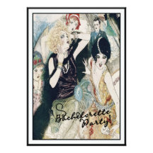 Bachelorette Party Bridal Mayhem Vintage Art Deco Invites