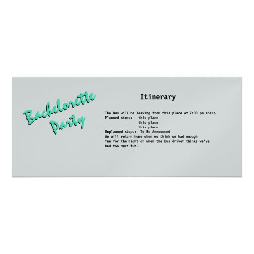 Bachelorette Party Bus Pass Announcement