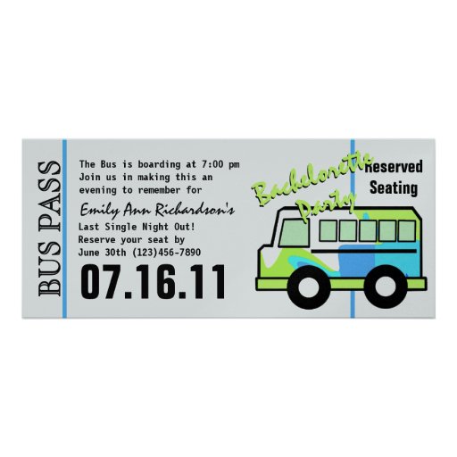 Bachelorette Party Bus Pass Announcement