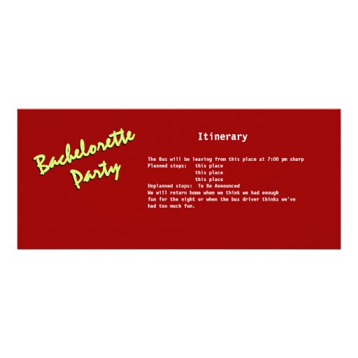 Bachelorette Party Bus Pass Custom Invite