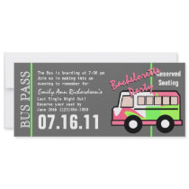 Bachelorette Party Bus Pass Custom Invites