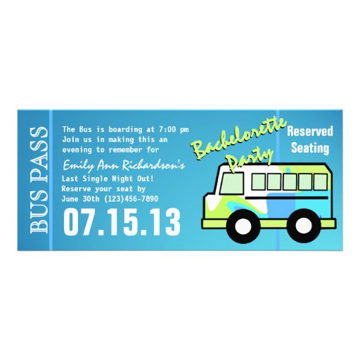 Bachelorette Party Bus Pass Personalized Announcements