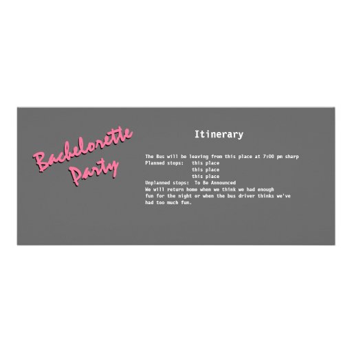 Bachelorette Party Bus Pass Invite
