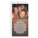 Bachelorette Party Caramel Damask Photo Invite Photo Card