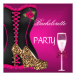 Bachelorette Party Corset Black Pink Shoes Invitation