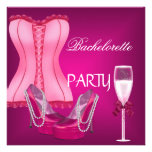 Bachelorette Party Corset Pink Shoes Hi Heels Custom Invite