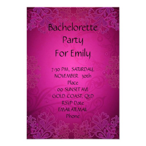 Bachelorette Party Corset Pink Shoes mask Custom Invites