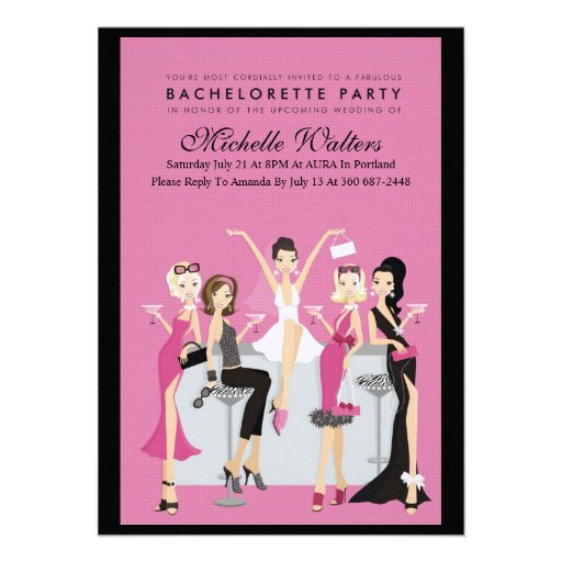 Bachelorette Party Custom Invitations (front side)