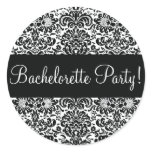 Bachelorette Party Damask Envelope Seal Stickers