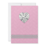 Bachelorette Party Dots Pearls Lace Heart Pink 2 Invites