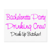 Bachelorette Party Drinking Crew Postcards