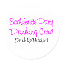 Bachelorette Party Drinking Crew Round Sticker