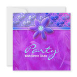 Bachelorette Party Feather Boa Lace Floral Violet invitations