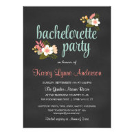 Bachelorette Party Floral Chalkboard Invitations