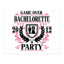 Bachelorette Party Game Over 2012 Post Card