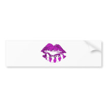 Bachelorette party girls purple lips bumper sticker