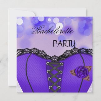 Bachelorette Party Gold Black Purple Corset zazzle_invitation