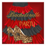 Bachelorette Party Gold Black Red Dress Shoes Custom Announcement